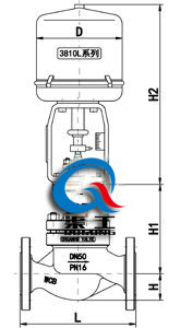 電動套筒調(diào)節(jié)閥配3810L執(zhí)行器尺寸圖