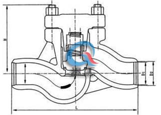 H61Y高壓焊接止回閥 (尺寸圖)