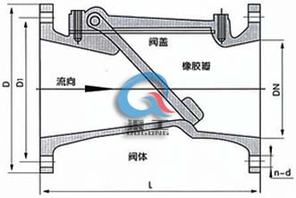 HC44X橡膠瓣止回閥 (尺寸圖)