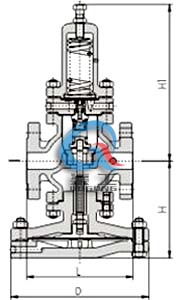 YD43H超大膜片高靈敏度減壓閥 (結構尺寸圖)